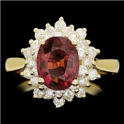 14k Gold 1.50ct Tourmaline 2.10ct Diamond Ring