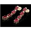 Image 2 : 14k Gold 7.00ct Ruby 0.30ct Diamond Earrings