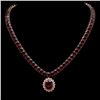 Image 1 : 14K Gold 142.96ct Ruby & 1.10ct Diamond Necklace