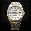 Image 1 : Rolex Two-Tone DateJust 36mm 1.65 cts.  Diamond Bezel Diamond Dial Men's Wristwatch