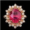 Image 1 : 14k Rose Gold 4.00ct Ruby 0.65ct Diamond Ring
