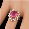 Image 4 : 14k Rose Gold 4.00ct Ruby 0.65ct Diamond Ring