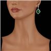 Image 4 : 14k Gold 13.00ct Jade 1.75ct Diamond Earrings