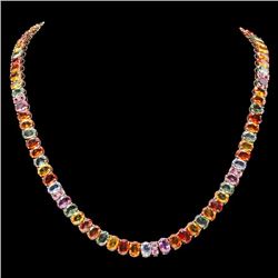 14k Yellow Gold 60ct Sapphire Necklace