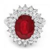 Image 2 : 14k White Gold 5.00ct Ruby 1.50ct Diamond Ring