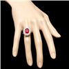 Image 4 : 14k White Gold 5.00ct Ruby 1.50ct Diamond Ring