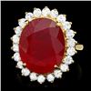 Image 1 : 14k Yellow Gold 14ct Ruby 1.50ct Diamond Ring