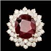 Image 1 : 14k Rose Gold 13.00ct Ruby 3.20ct Diamond Ring