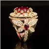 Image 3 : 14K Gold 13.63ct Ruby 2.42ct Diamond Ring