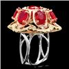 Image 2 : 14k Gold 12.00ct Ruby 1.35ct Diamond Ring