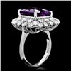 Image 3 : 14k Gold 7.00ct Amethyst 1.00ct Diamond Ring