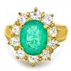 Image 2 : 14k Gold 4.00ct Emerald 1.80ct Diamond Ring
