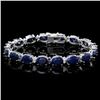 Image 1 : 14k Gold 36ct Sapphire .70ct Diamond Bracelet