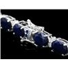 Image 3 : 14k Gold 36ct Sapphire .70ct Diamond Bracelet