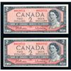 Image 1 : 1954 $2, BC-38b, G/R, 2 Consecutive