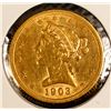 Image 1 : Liberty $5 Gold, 1903-S