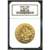 Image 1 : 1858-S $20 AU55 NGC.