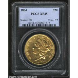 1864 $20 XF45 PCGS.