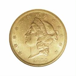 1864 $20 AU53 ANACS.