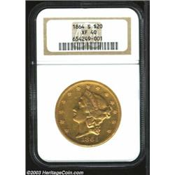 1864-S $20 XF40 NGC.