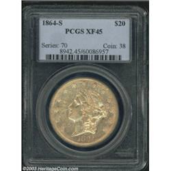 1864-S $20 XF45 PCGS.