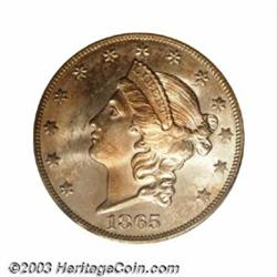 1865-S $20 MS64 PCGS.