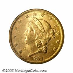 1871-S $20 MS61 PCGS.