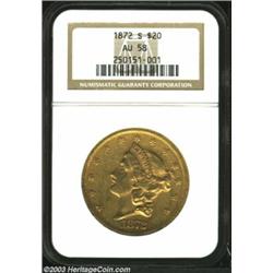 1872-S $20 AU58 NGC.