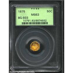 1875 50C Indian Octagonal 50 Cents, BG-933, R.7, MS63 PCGS.