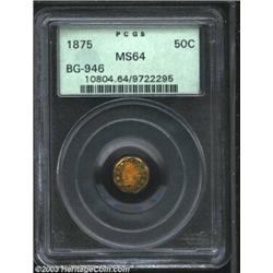 1875 50C Indian Octagonal 50 Cents, BG-946, R.5, MS64 PCGS.