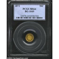 1872 50C Indian Round 50 Cents, BG-1049, R.6, MS64 PCGS.