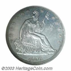 1838 P50C Seated Liberty Half Dollar, Judd-76 Restrike, Pollock-83, R.7-8--Reverse Rim Filed--ANA