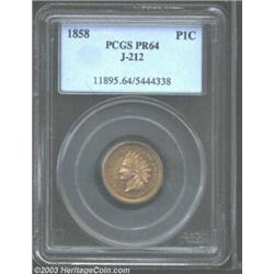 1858 P1C Indian Cent, Judd-212, Pollock-263, R.5, PR64 PCGS.