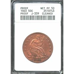 1863 50C Half Dollar, Judd-339, Pollock-411, R.6--Cleaned--ANACS. Net PR50.