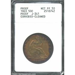 1863 50C Half Dollar, Judd-341, Pollock-413, R.6, PR50--Corroded, Cleaned--ANACS. Net PR50.