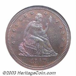 1867 25C Quarter Dollar, Judd-590, Pollock-654, R.7, PR65 Red and Brown NGC.