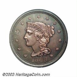 1868 10C Ten Cents, Judd-648, Pollock-721, R.6, PR62 Red and Brown PCGS.