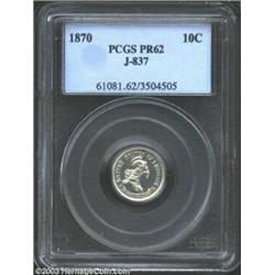 1870 10C Standard Silver Ten Cents, Judd-837, Pollock-928, R.5-6, PR62 PCGS.