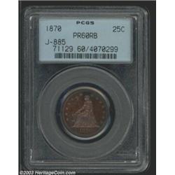 1870 25C Quarter Dollar, Judd-885, Pollock-983, R.6-7, PR60 Red and Brown PCGS.