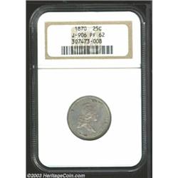 1870 25C Standard Silver Quarter Dollar, Judd-906, Pollock-994, R.7, PR62 NGC.