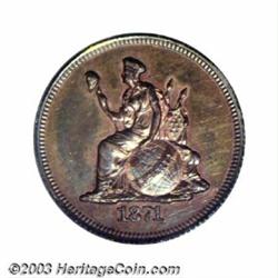 1871 10C Ten Cents, Judd-1078, Pollock-1214, R.7, PR63 Red and Brown PCGS.