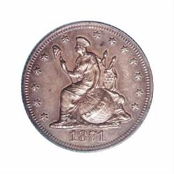 1871 10C Standard Silver Ten Cents, Judd-1081, Pollock-1217, R.7, PR61 Red and Brown PCGS.