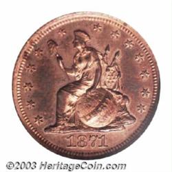 1871 10C Standard Silver Ten Cents, Judd-1081, Pollock-1217, R.7, PR65 Red NGC.