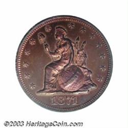 1871 10C Ten Cents, Judd-1085, Pollock-1221, R.7, PR64 Red and Brown PCGS.