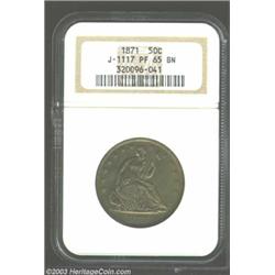 1871 50C Half Dollar, Judd-1117, Pollock-1253, R.7, PR65 Brown NGC.
