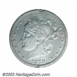 1879 50C Washlady Half Dollar, Unlisted in Judd, Pollock-1793, R.8,--Damaged-- ANACS. Net PR40.