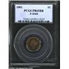 Image 1 : 1881 1C Liberty Head One Cent, Judd-1666, Pollock-1866, R.6-7, PR65 Red and Brown PCGS.