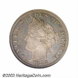 1882 5C Liberty Head Five Cents, Judd-1684, Pollock-1886, R.6, PR65 NGC.