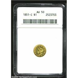 1851-C G$1 AU50 ANACS.