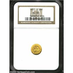 1851-O G$1 AU58 NGC.